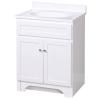 Columbia 24 inch white bath vanity with cultured marble vanity top
