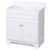 Columbia 30 inch white bath vanity with cultured marble vanity top