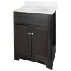 Columbia 24 inch black bath vanity with cultured marble vanity top