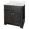Columbia 30 inch black bath vanity with cultured marble vanity top