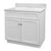 Heartland 30 inch white vanity with cultured marble vanity top