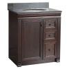 Shawna 30 inch tobacco bath vanity with right side drawers